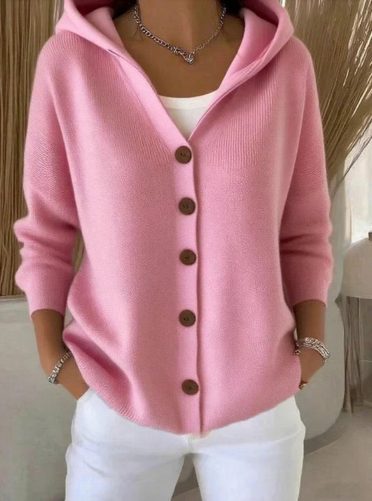 Knit Long Sleeve Hooded Cardigan