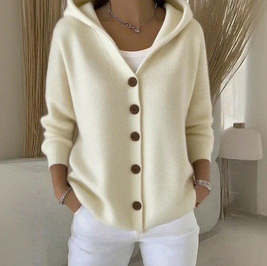 Knit Long Sleeve Hooded Cardigan