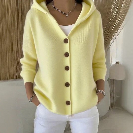 Knit Long Sleeve Hooded Cardigan