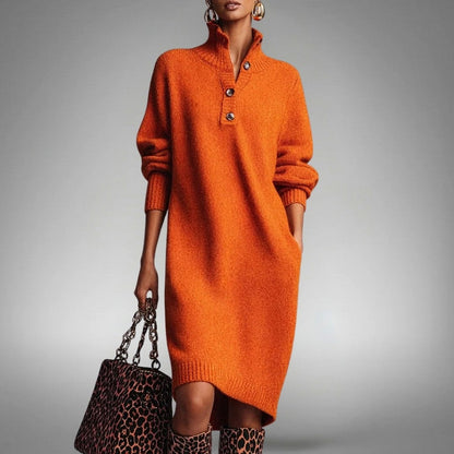 Knit Long Sleeve Midi Sweater Dress