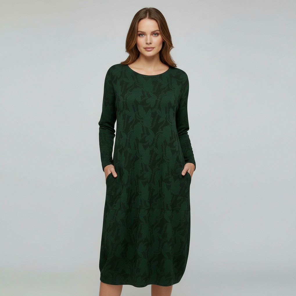 Knit Long Sleeve Midi Sweater Dress