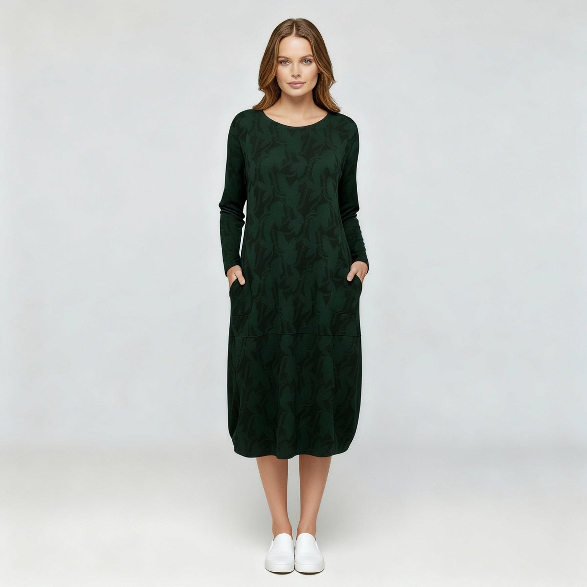 Knit Long Sleeve Midi Sweater Dress
