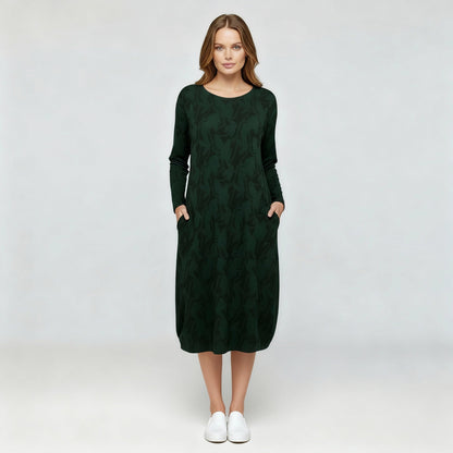 Knit Long Sleeve Midi Sweater Dress