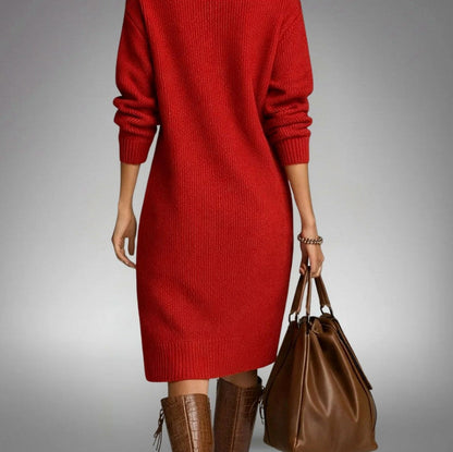 Knit Long Sleeve Midi Sweater Dress