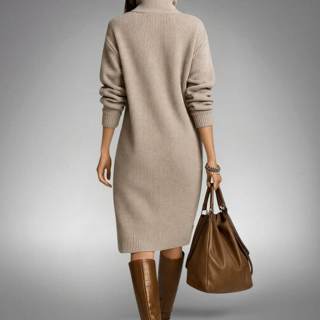 Knit Long Sleeve Midi Sweater Dress
