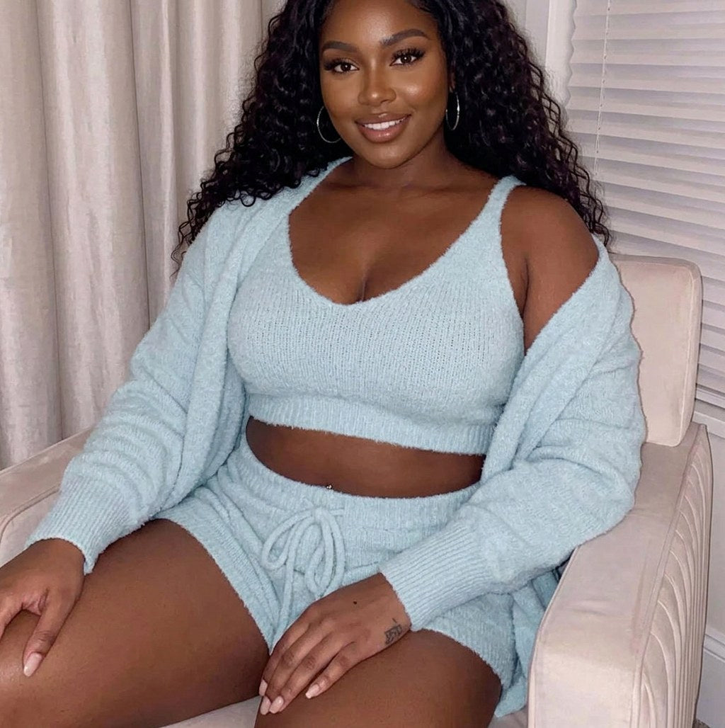 Knit Long Sleeve Three Piece Matching Set