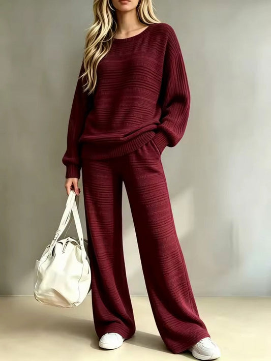 Knit Long Sleeve Two Piece Set