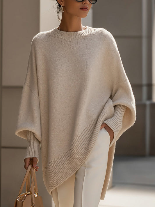 Knit Oversized Batwing Sleeve Sweater