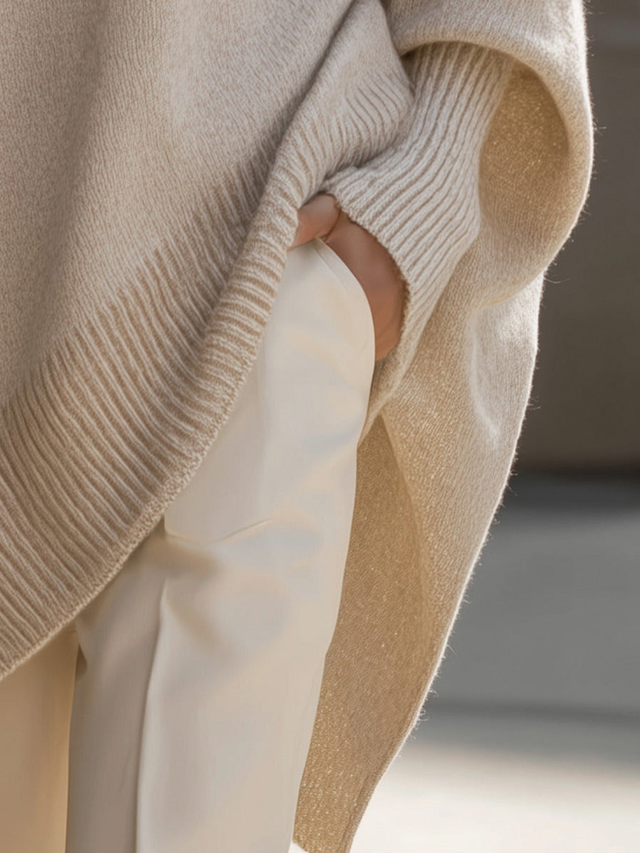 Knit Oversized Batwing Sleeve Sweater