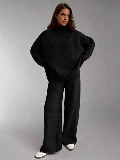 Knit Turtleneck Long Sleeve Matching Set