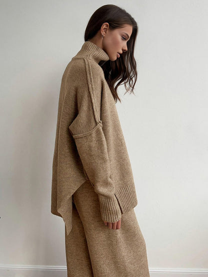 Knit Turtleneck Long Sleeve Matching Set