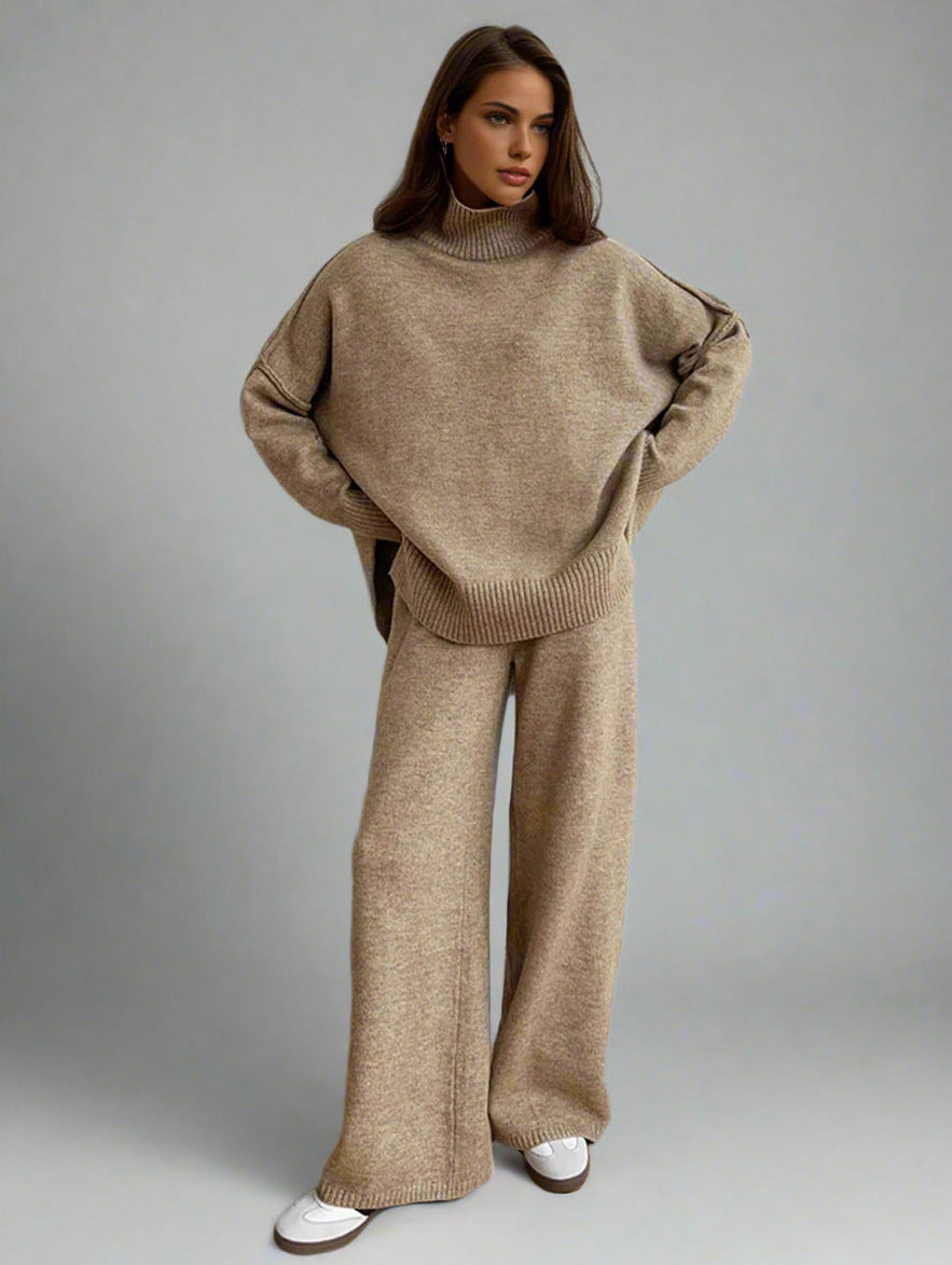 Knit Turtleneck Long Sleeve Matching Set