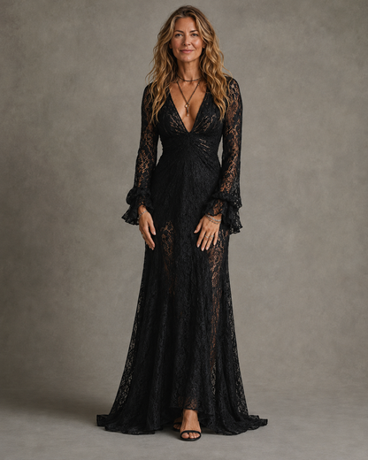 Lace Long Sleeve Maxi Dress