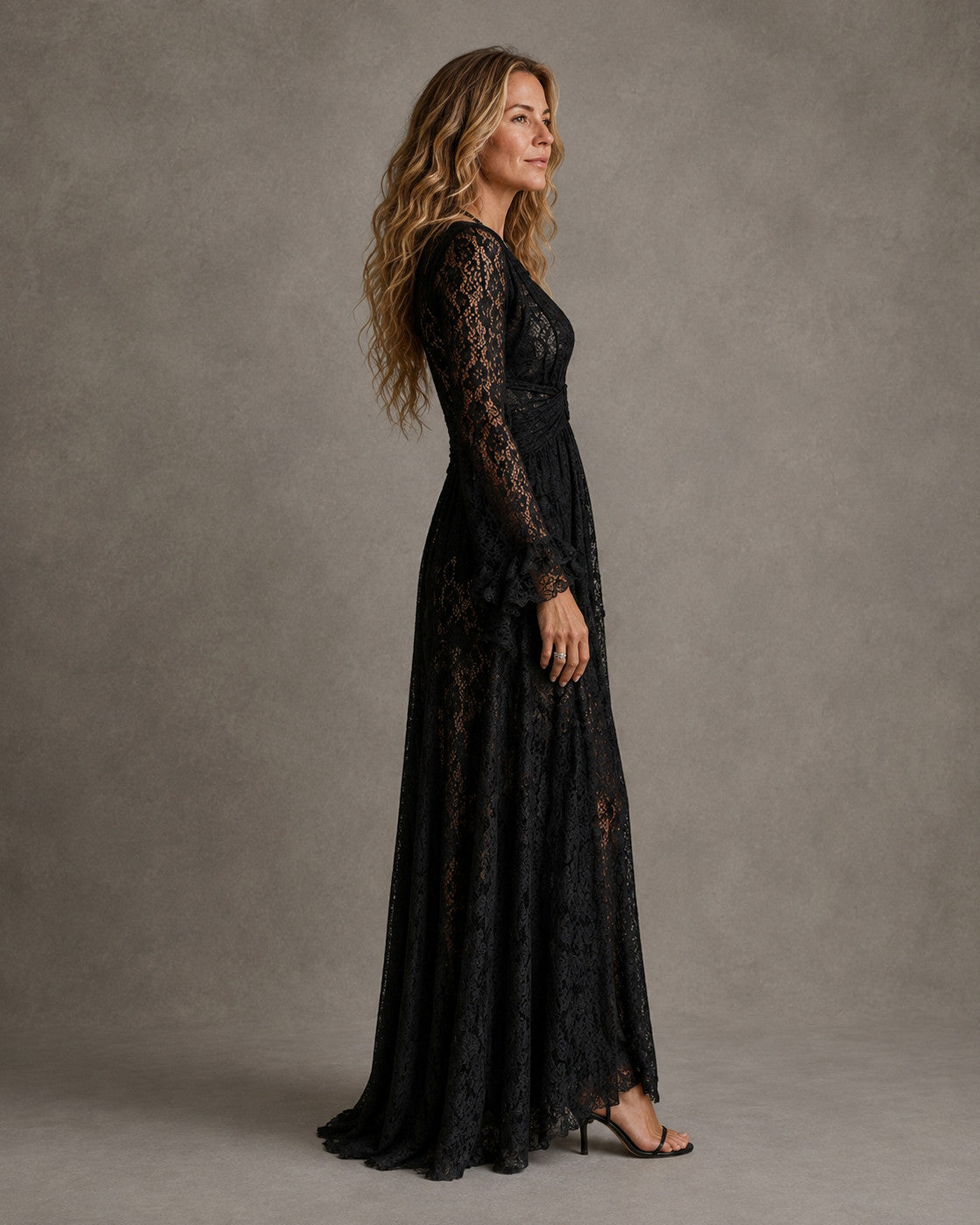 Lace Long Sleeve Maxi Dress