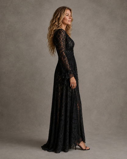 Lace Long Sleeve Maxi Dress