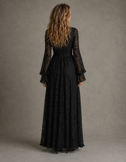 Lace Long Sleeve Maxi Dress
