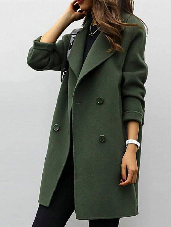 Lapel Button Front Trench Coat