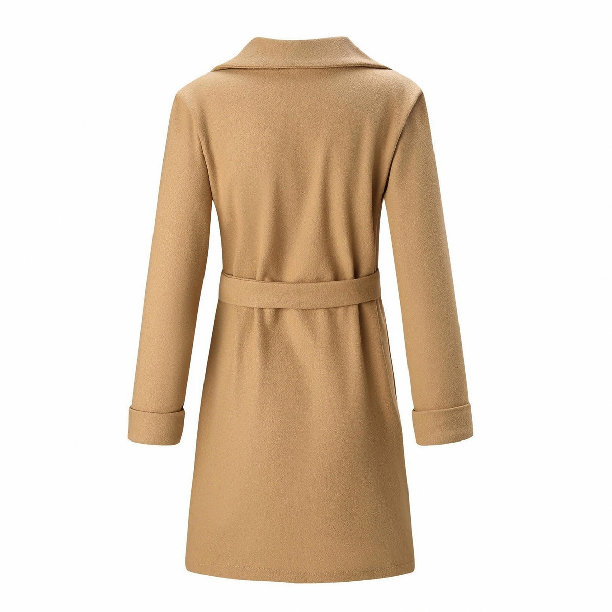Lapel Collar Belted Wrap Coat