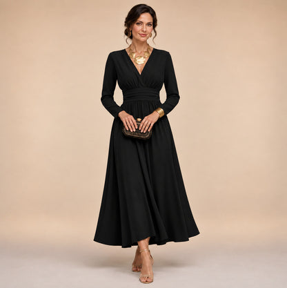 Long Sleeve A-Line Maxi Dress