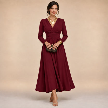 Long Sleeve A-Line Maxi Dress