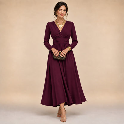 Long Sleeve A-Line Maxi Dress