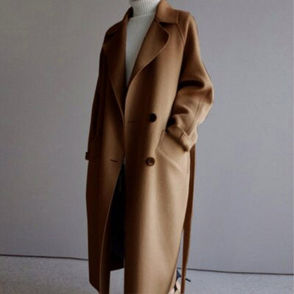 Long Sleeve Belted Midi Coat