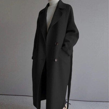 Long Sleeve Belted Midi Coat