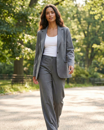 Long Sleeve Blazer and Wide Leg Matching Set