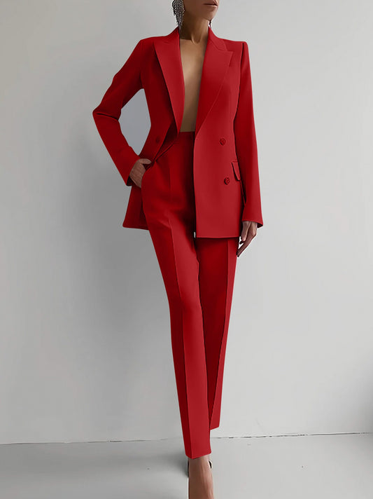 Long Sleeve Blazer Two Piece Set