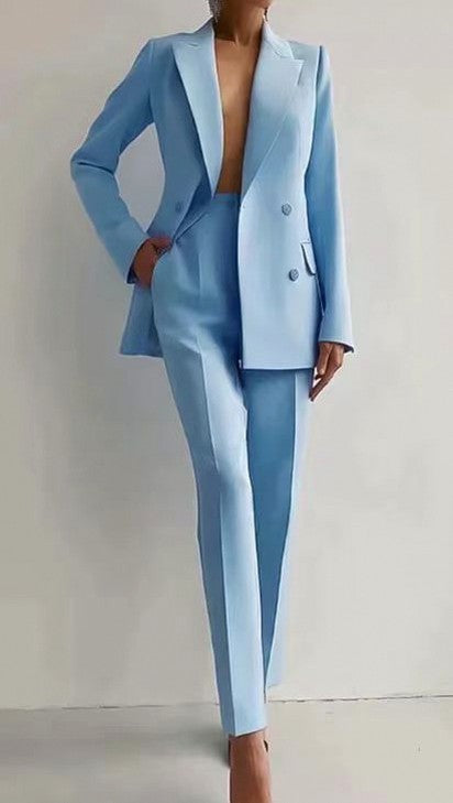 Long Sleeve Blazer Two Piece Set