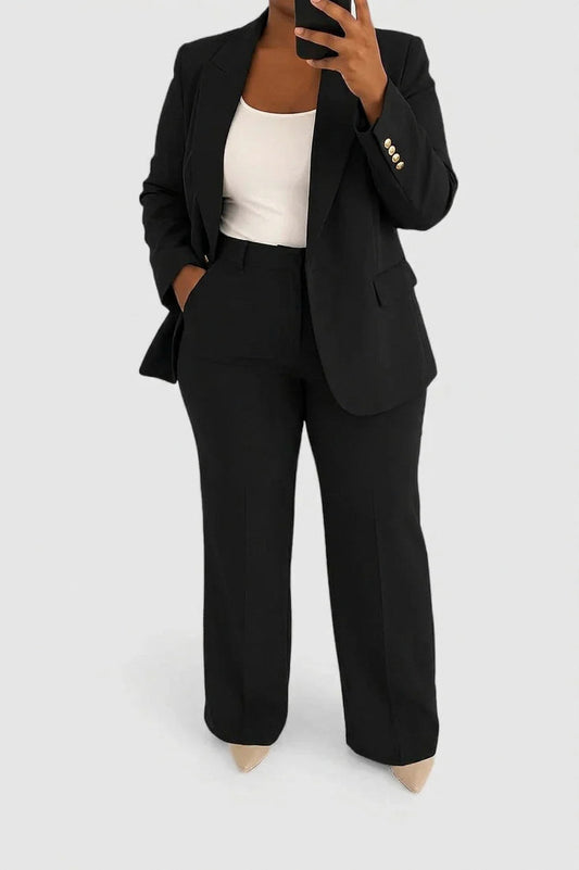 Long Sleeve Lapel Two Piece Set