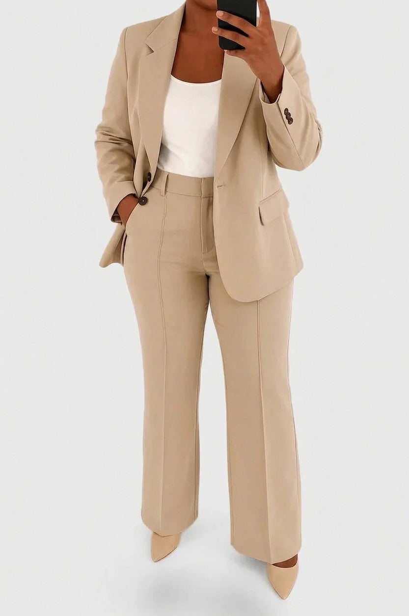 Long Sleeve Lapel Two Piece Set
