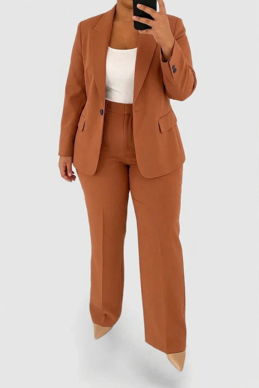 Long Sleeve Lapel Two Piece Set