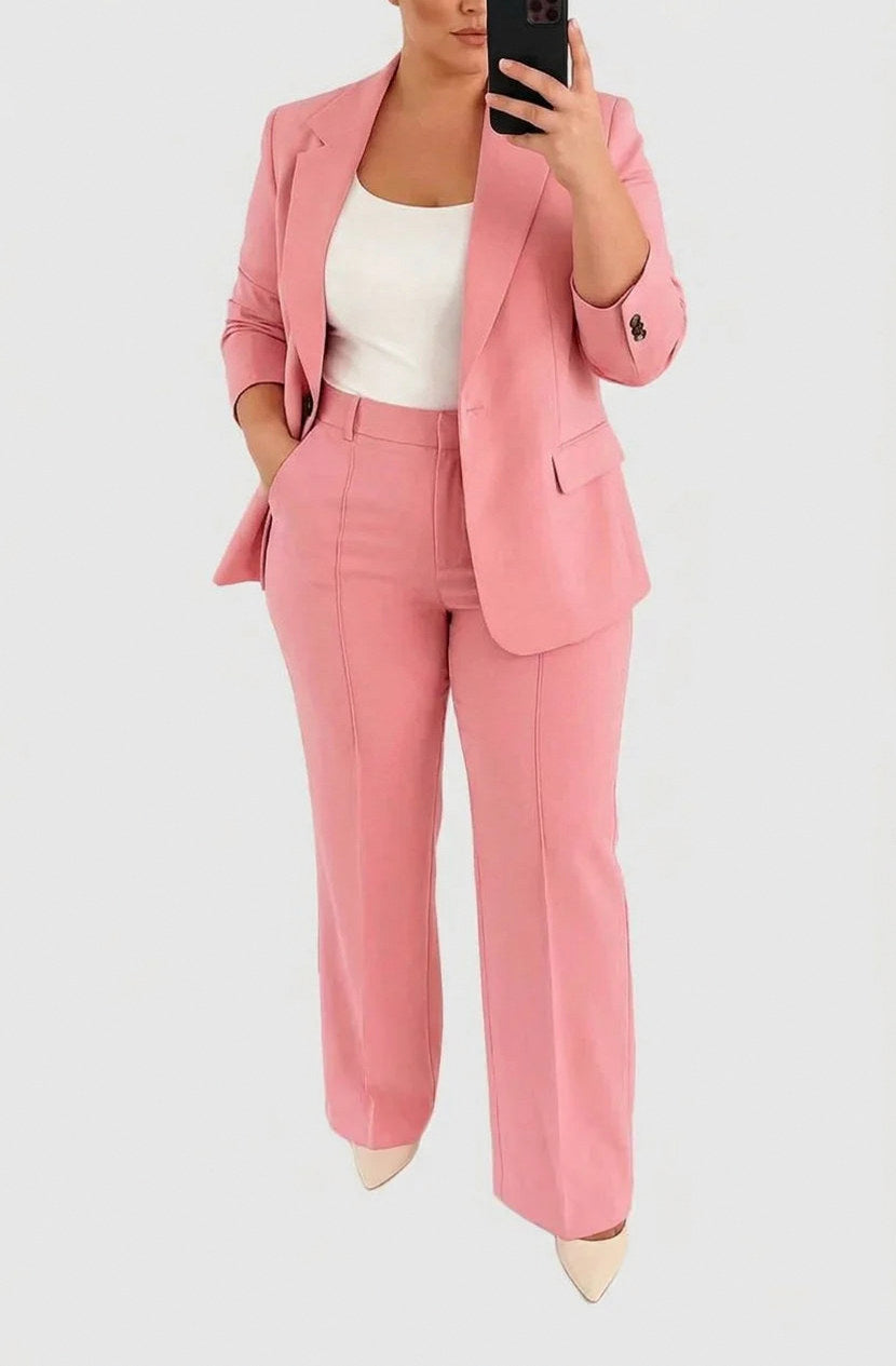 Long Sleeve Lapel Two Piece Set