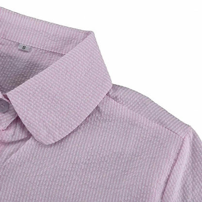 Long Sleeve Ruffle Button Down Matching Set