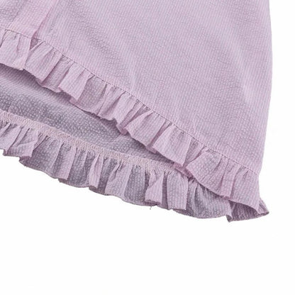 Long Sleeve Ruffle Button Down Matching Set