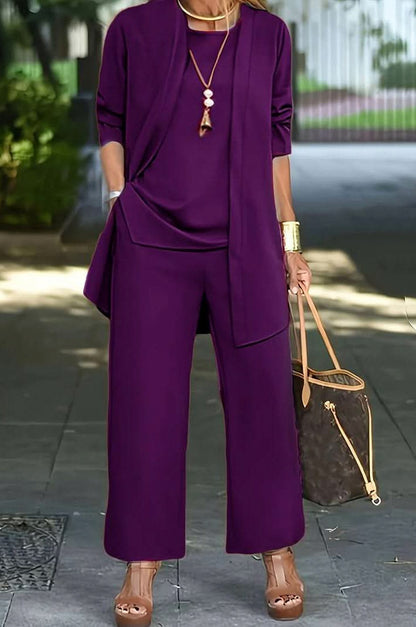 Long Sleeve Wide Leg Pants Matching Set
