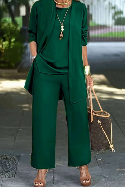 Long Sleeve Wide Leg Pants Matching Set