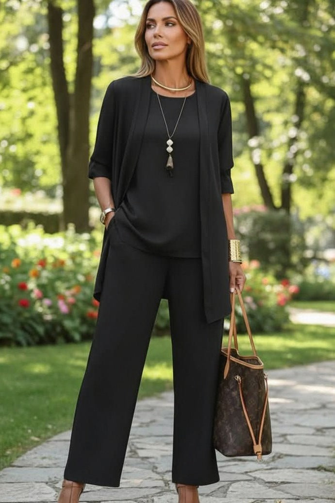 Long Sleeve Wide Leg Pants Matching Set