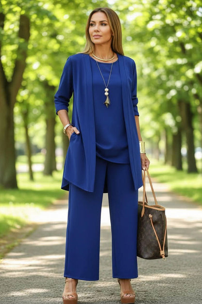 Long Sleeve Wide Leg Pants Matching Set