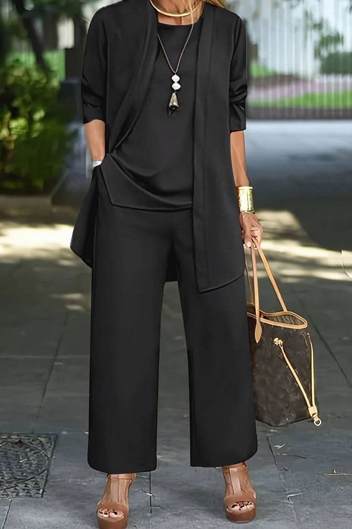 Long Sleeve Wide Leg Pants Matching Set