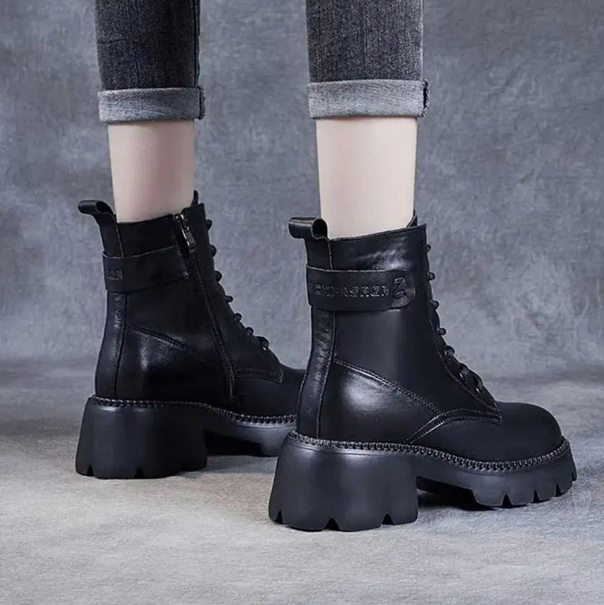 Lug Sole Combat Ankle Boots