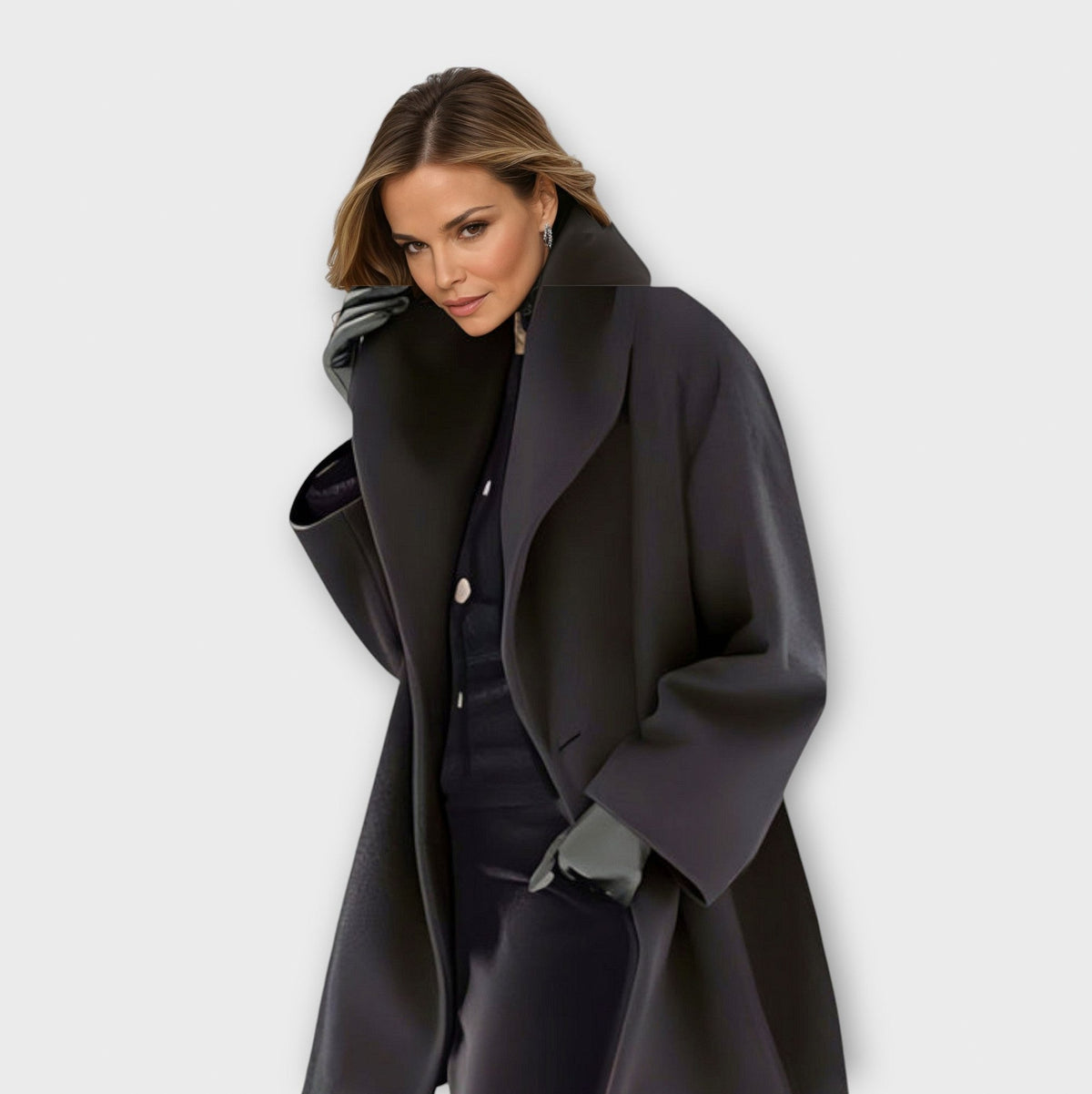 Oversized Shawl Collar Coat