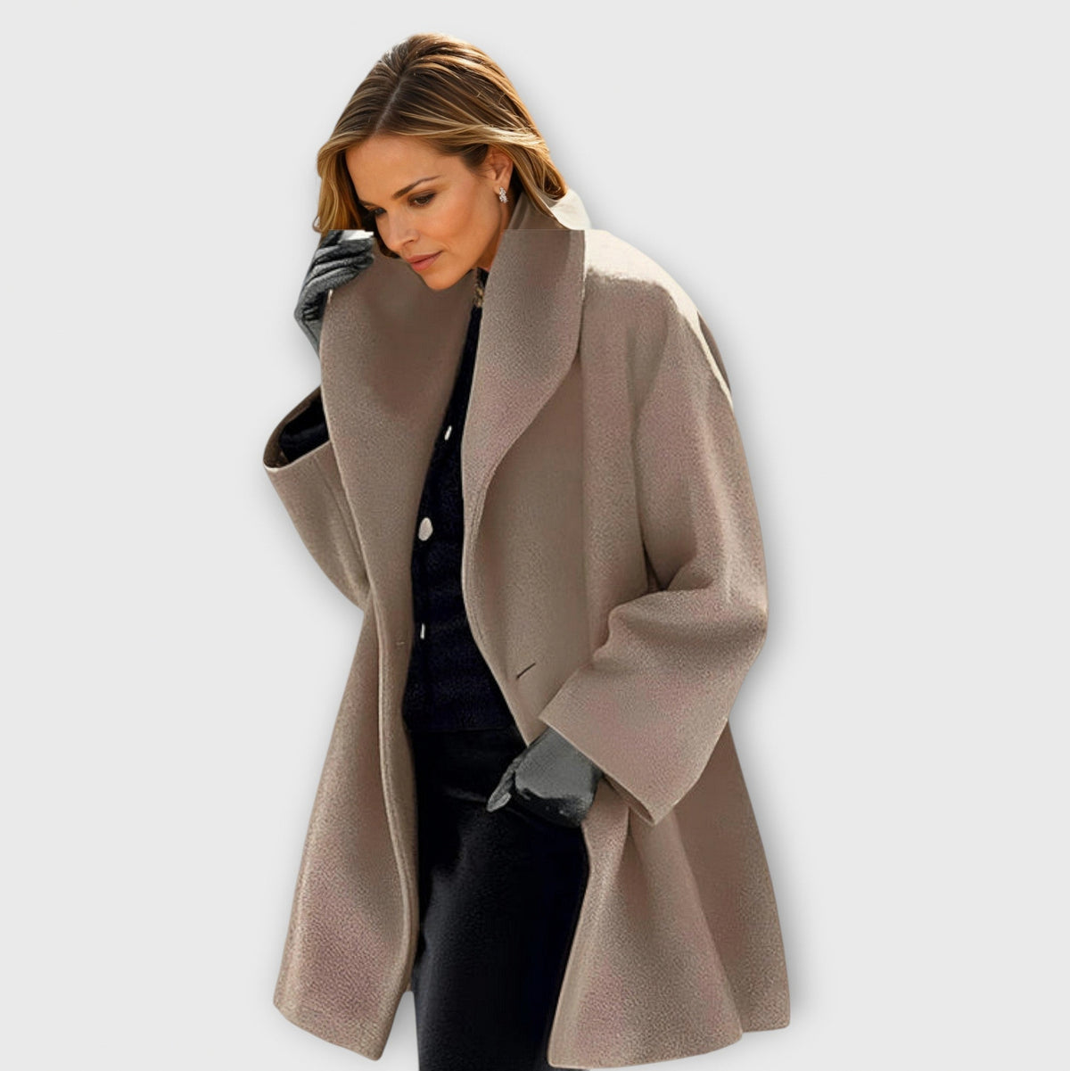 Oversized Shawl Collar Coat