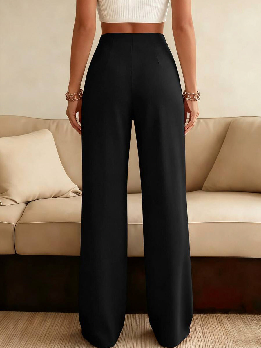 Pleated High Waist Wide Leg Pants
