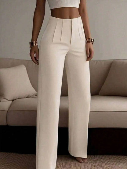 Pleated High Waist Wide Leg Pants