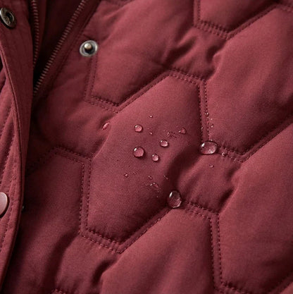 Quilted Long Sleeve Hooded Puffer Coat
