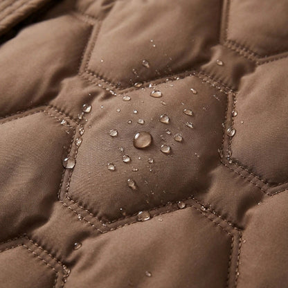 Quilted Long Sleeve Hooded Puffer Coat