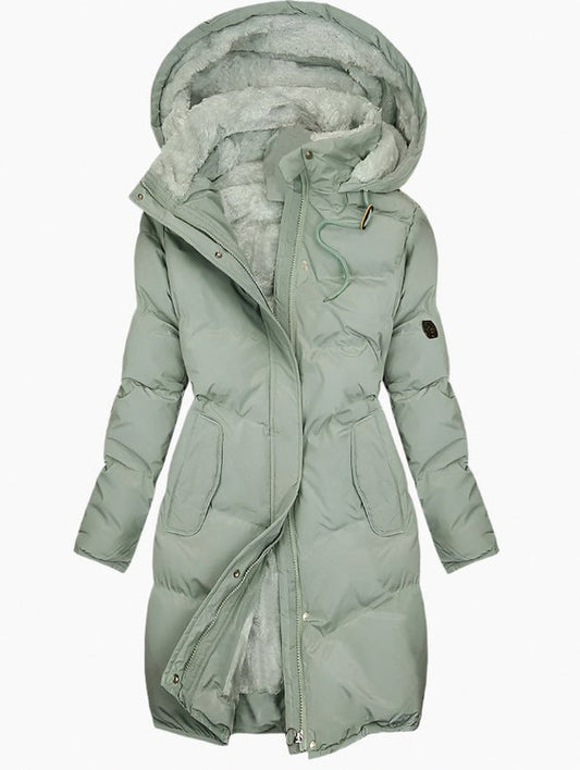 Quilted Sherpa Lined Hooded Puffer Coat