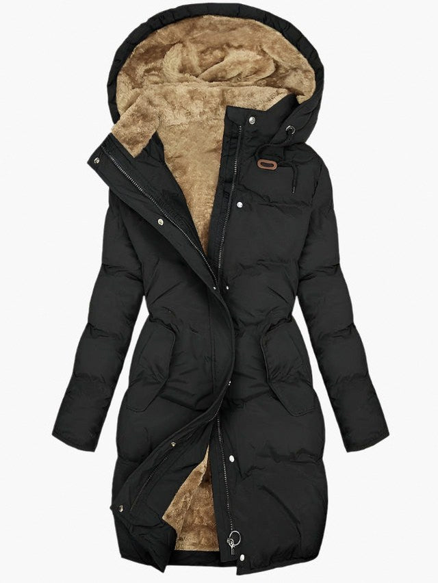 Quilted Sherpa Lined Hooded Puffer Coat